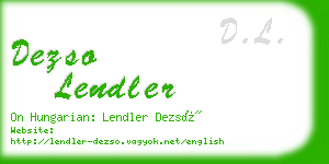 dezso lendler business card